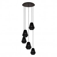 Eglo-CHIAVICA Pendant 5 Lights - Nickel-nero